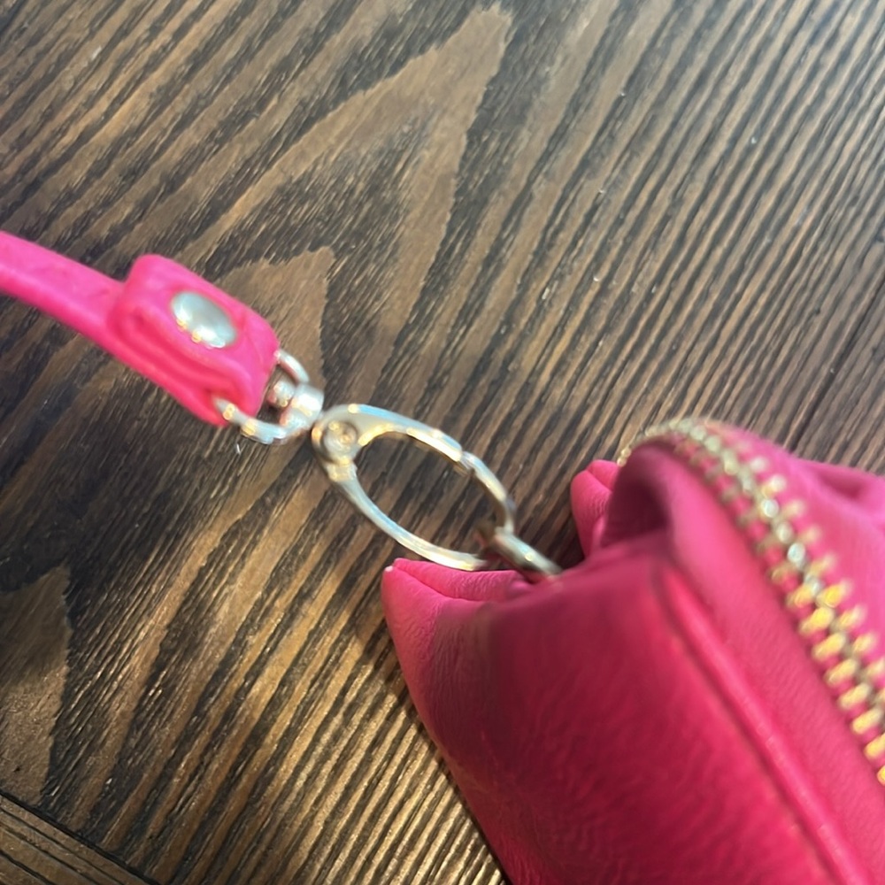 Hot Pink Pebbled Vegan Leather Crossbody Clutch Handbag - Picture 15 of 16